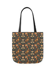 Dazzling Dachsund Blossoms & Foliage Canvas Tote Bag