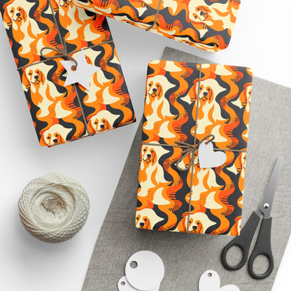 Golden Woof Abstract Glamour Wrapping Paper