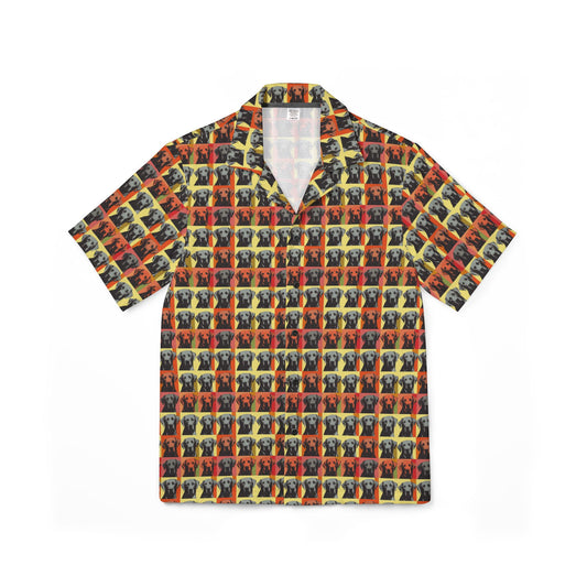 Whimsical Warhol Labrador Men's Hawaiian Camp Shirt