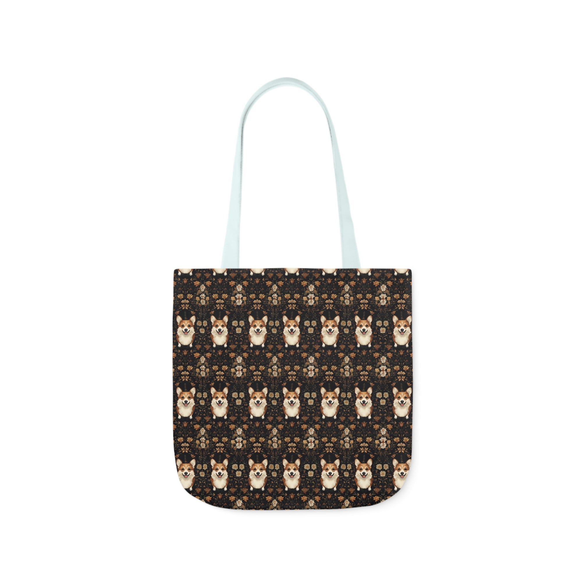 Nighttime Corgi Glow Stride Canvas Tote Bag