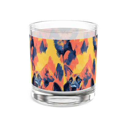 Impressionistic German Shepherds Rocks Glass