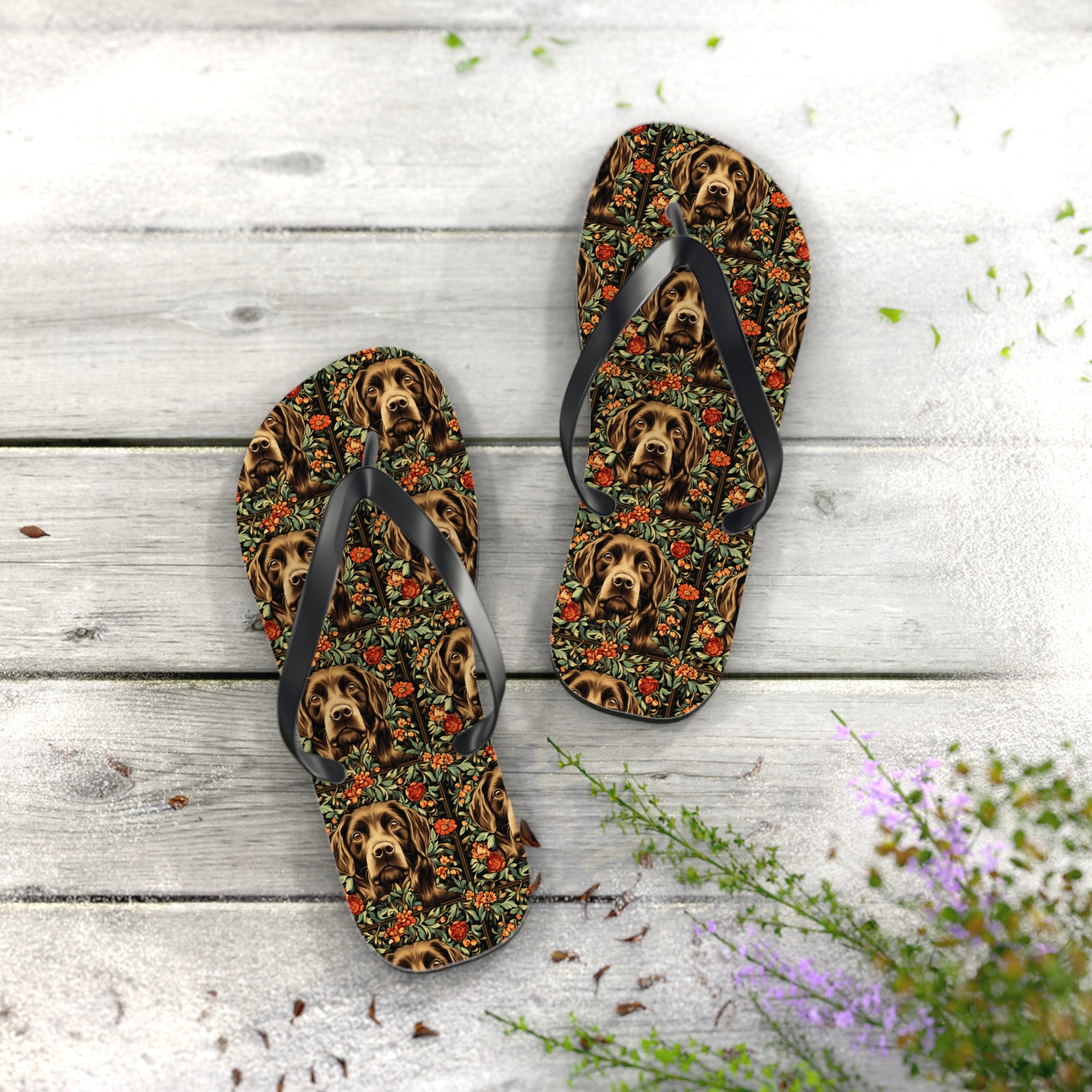 Labrador Lush Pooch Tapestry Flip Flops