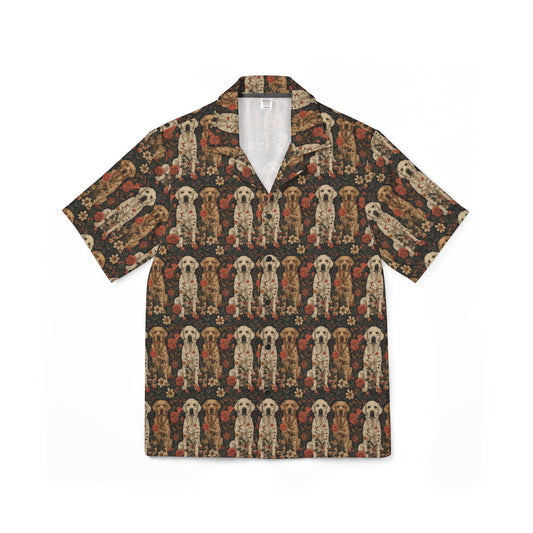 Blossoming Labradors Bouquet Men's Hawaiian Camp Shirt