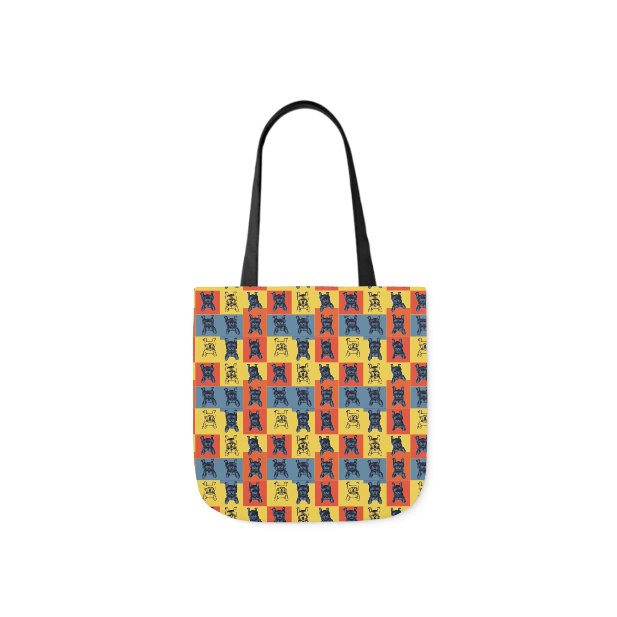 Frenchie Pop Art Pawfection Grid Canvas Tote Bag