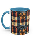 Pawsome Rottweiler Royalty Plaid Accent Coffee Mug