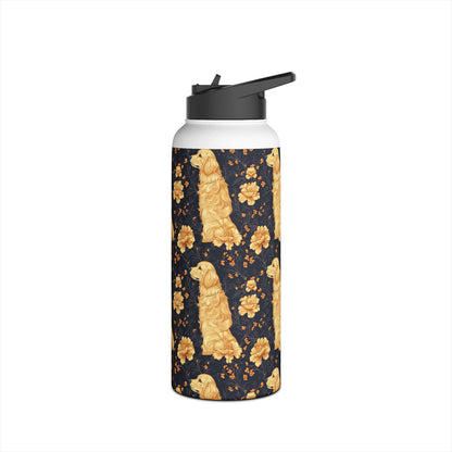 Golden Paws Floral Frenchie Stainless Steel Water Bottle