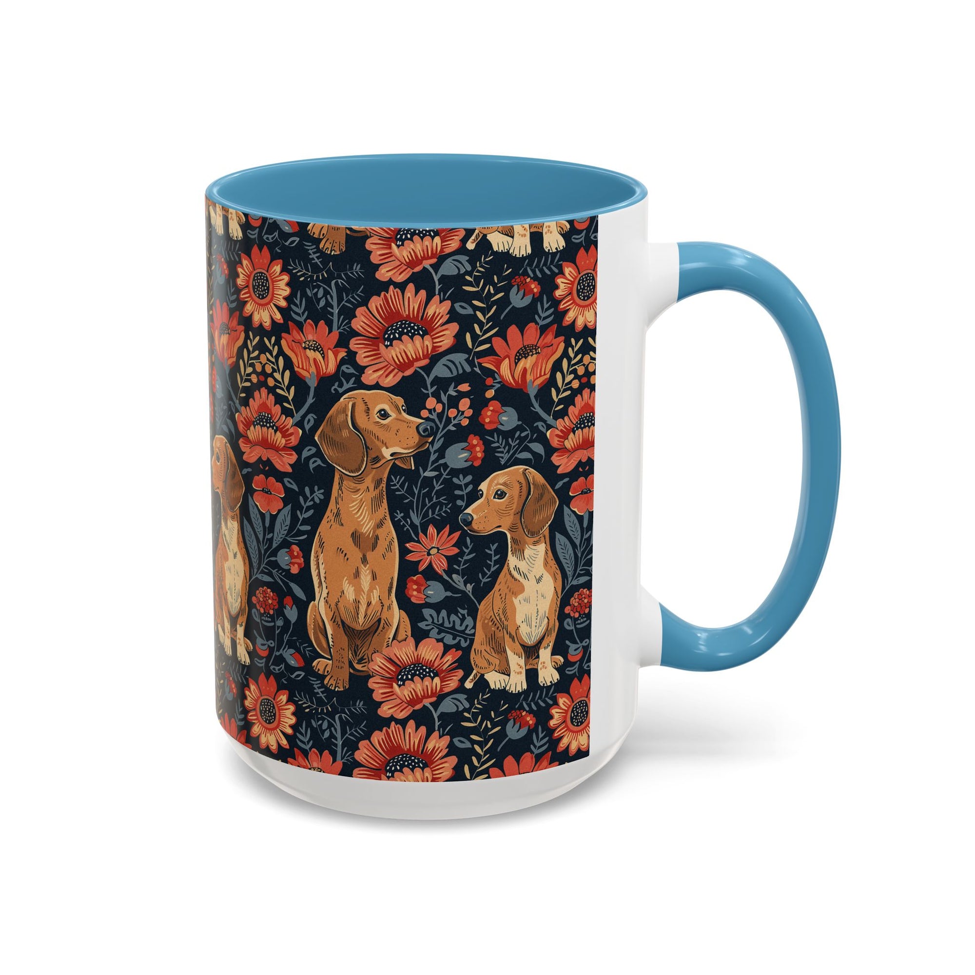 Floral Pawsome Dachsund Delight Accent Coffee Mug