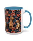 Floral Pawsome Dachsund Delight Accent Coffee Mug