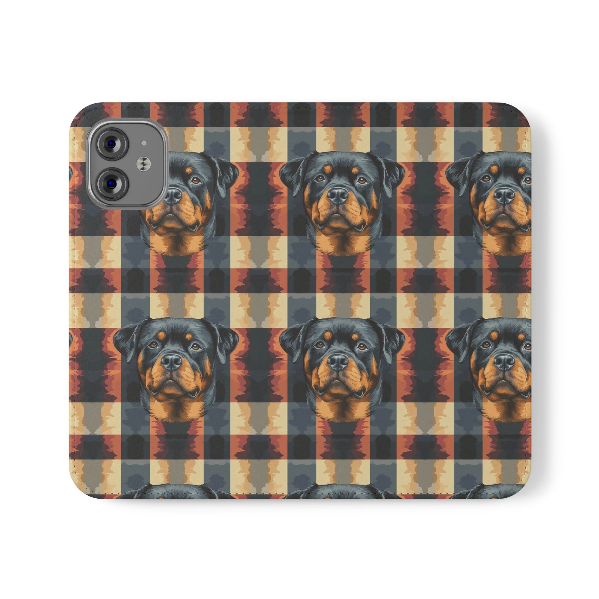 Pawsome Rottweiler Royalty Plaid Flip Cases