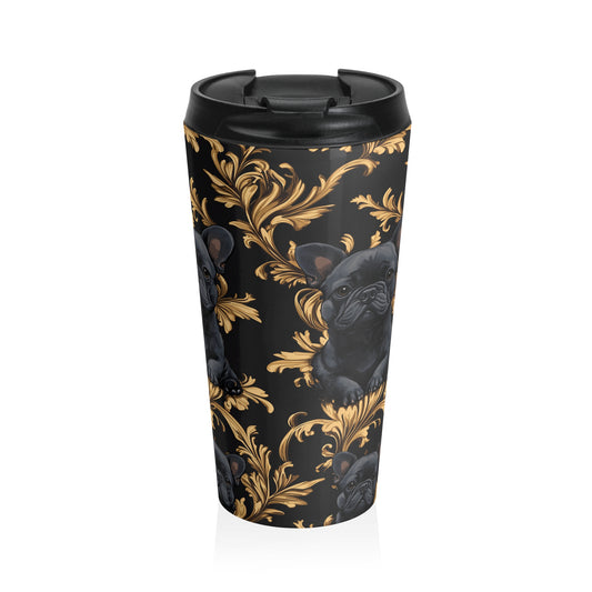 Regal Frenchie Noir Elegance Stainless Steel Travel Mug