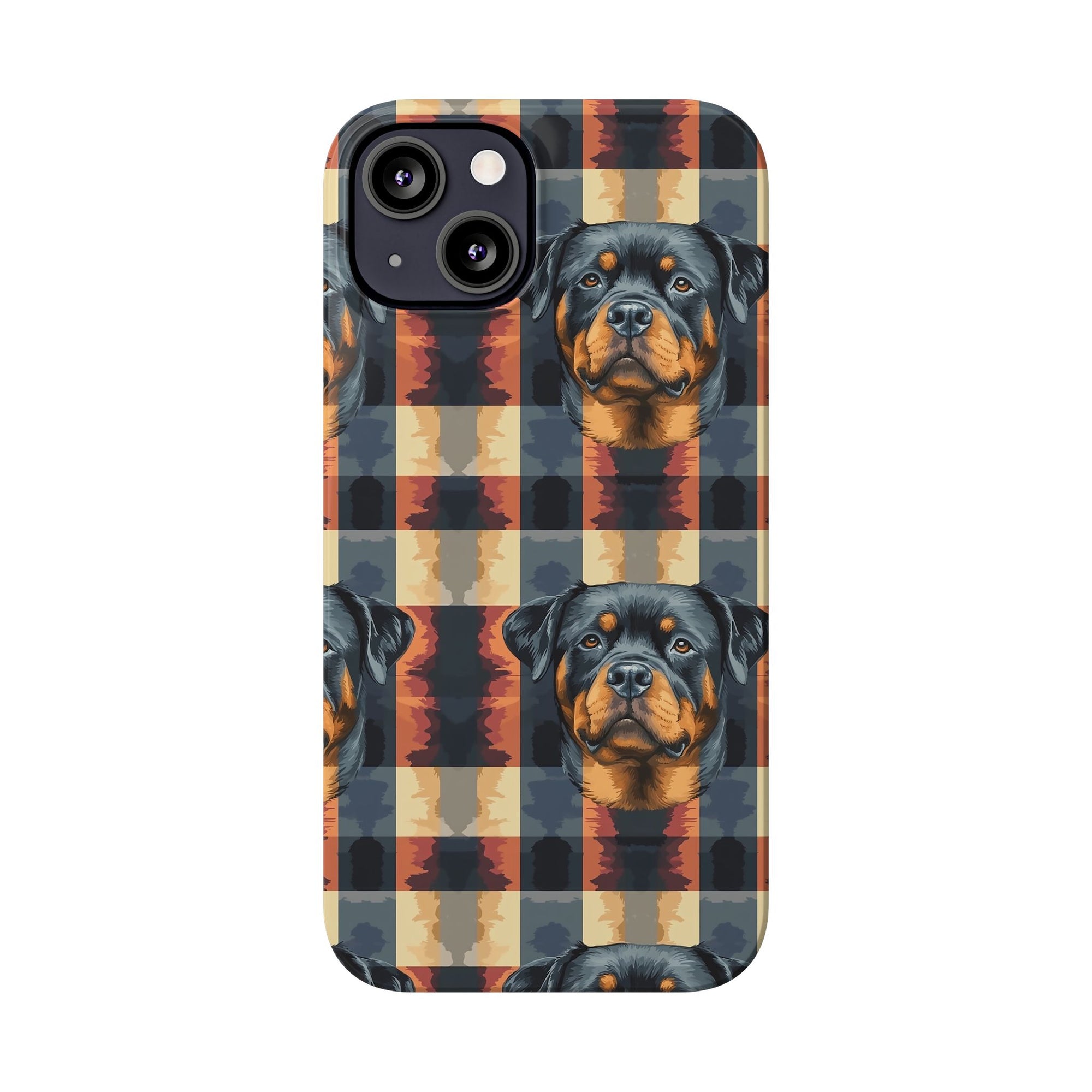 Pawsome Rottweiler Royalty Plaid Slim Phone Cases