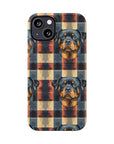 Pawsome Rottweiler Royalty Plaid Slim Phone Cases