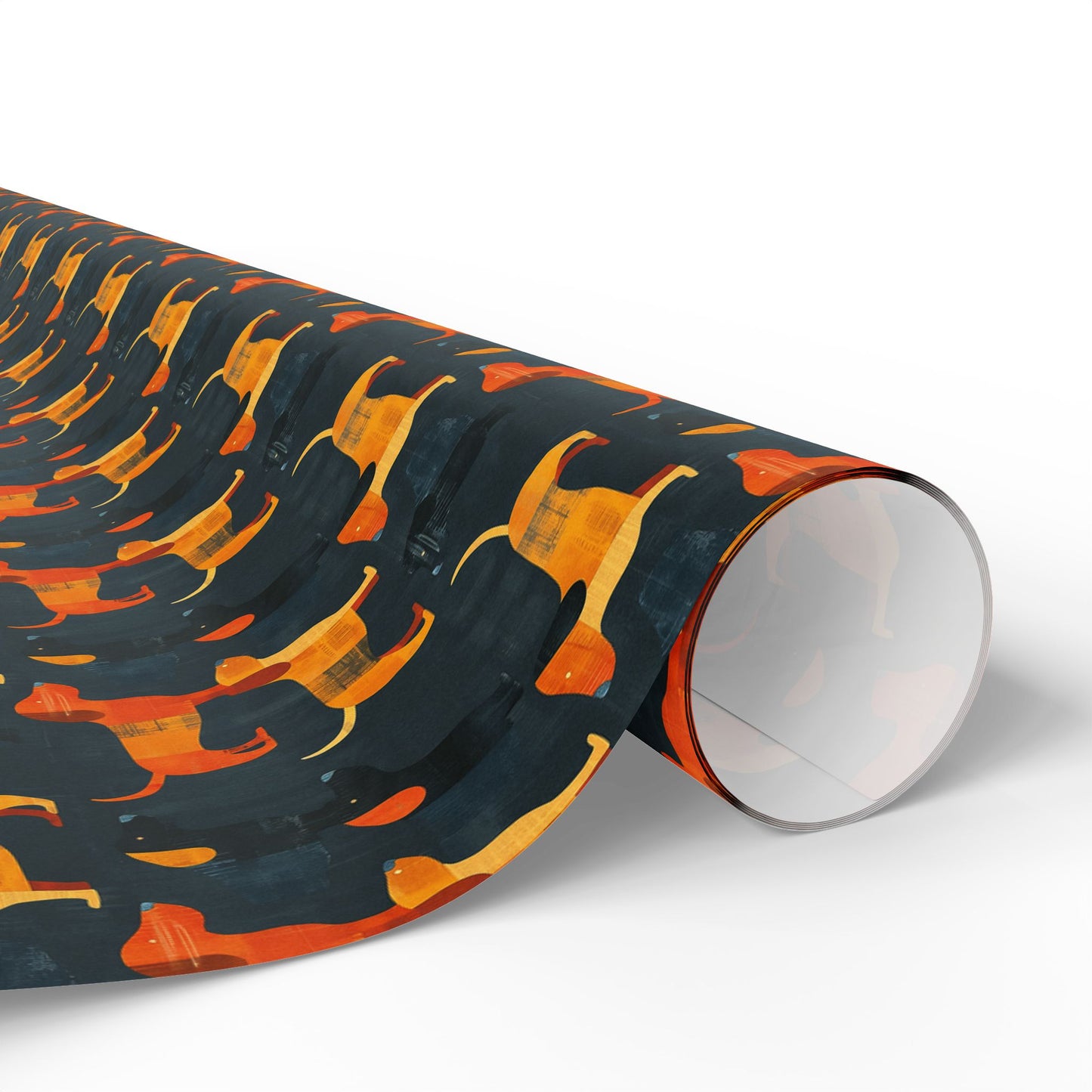 Dapper Dachshund Noir Glow Wrapping Paper