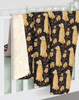 Golden Paws Floral Frenchie Sherpa Fleece Blanket