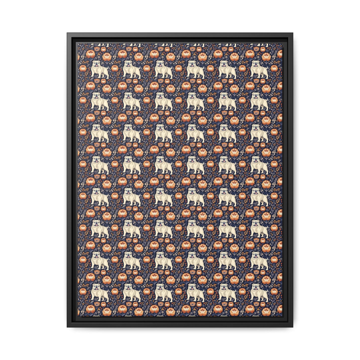 Bulldog Blossom Bonanza Matte Canvas, Framed