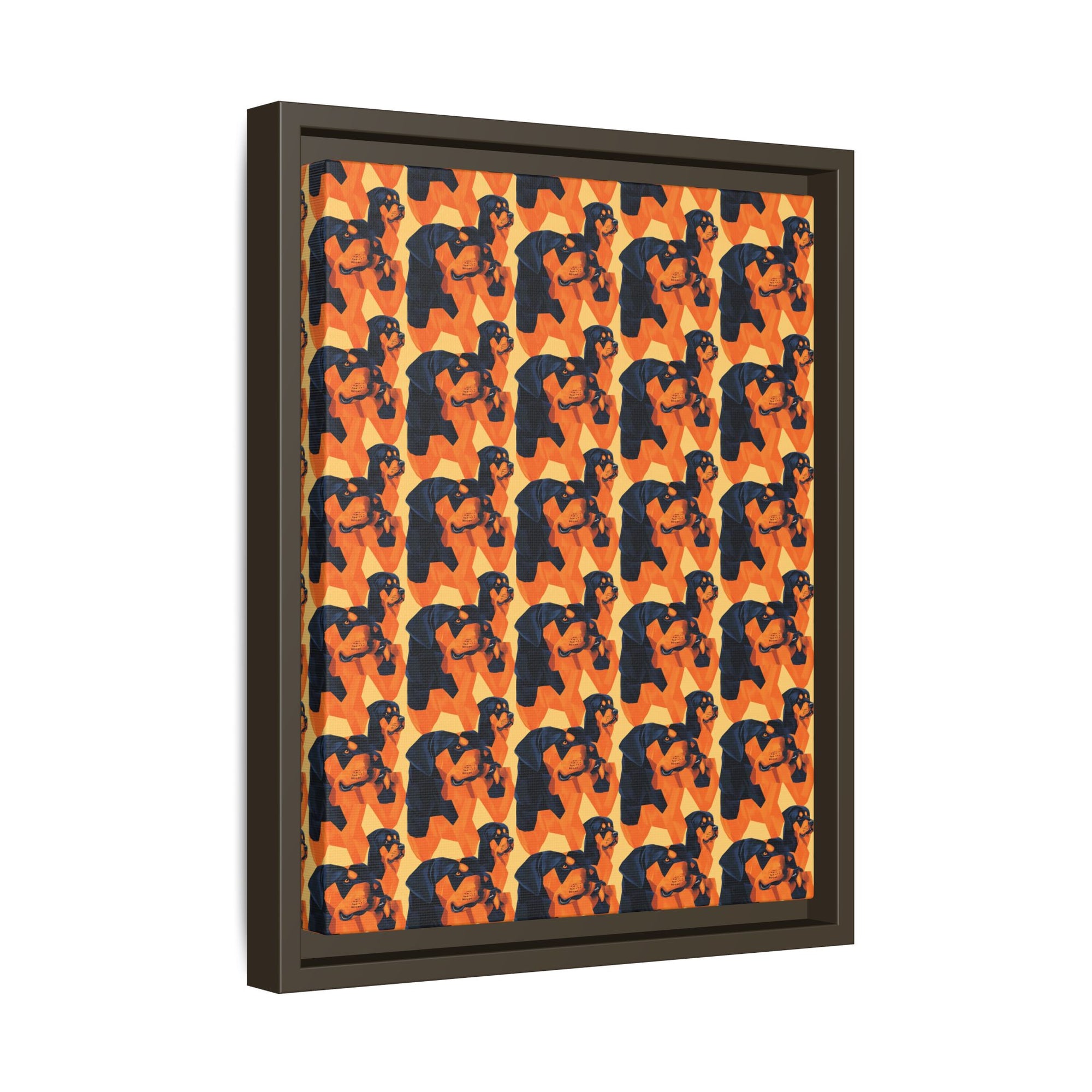 Rottweiler Chic Pawsitivity Matte Canvas, Framed