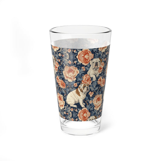 Blooming Bulldog Beauty Mixing Glass, 16oz