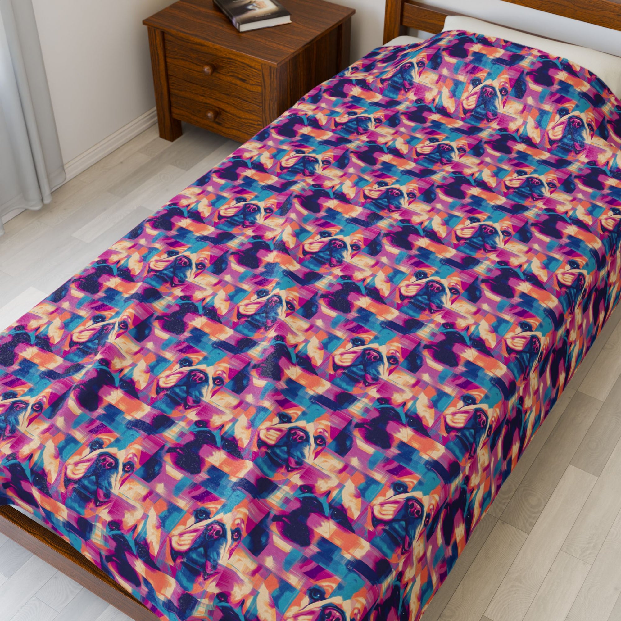 Dazzling Bulldog Chic Velveteen Plush Blanket