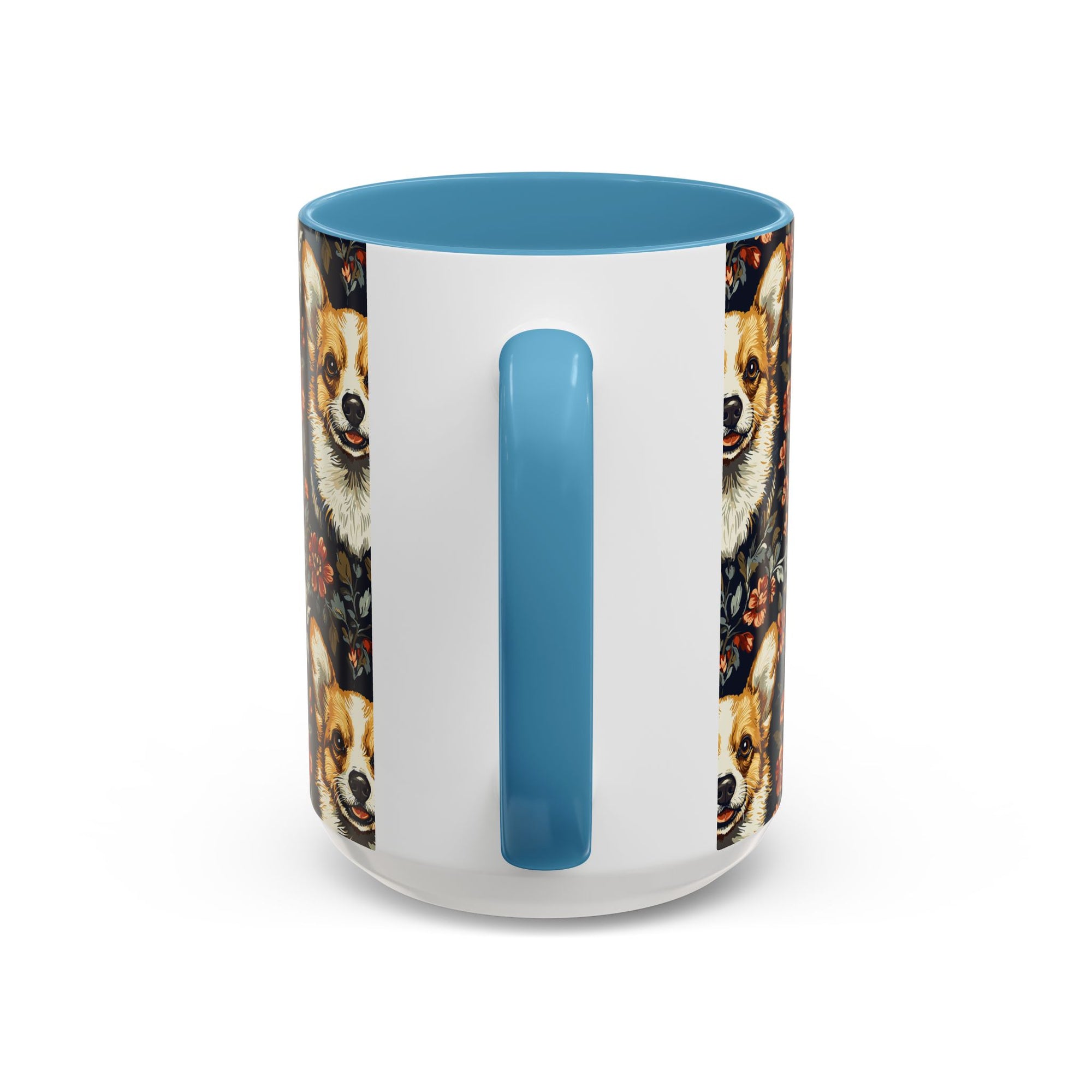 Floofy Corgi Blossom Blast Accent Coffee Mug