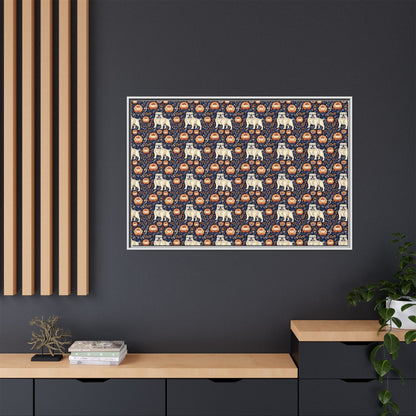 Bulldog Blossom Bonanza Matte Canvas, Framed