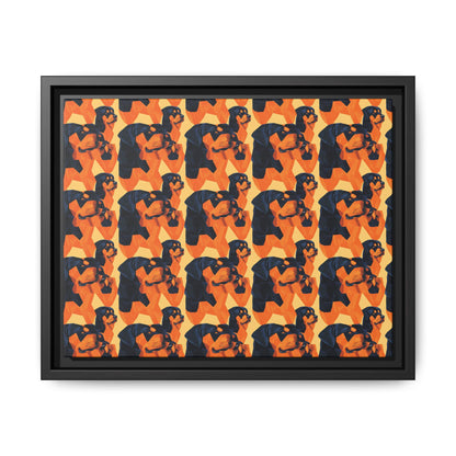 Rottweiler Chic Pawsitivity Matte Canvas, Framed