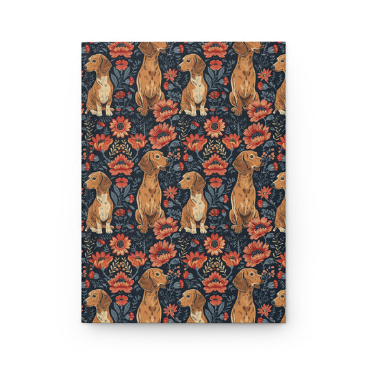 Floral Pawsome Dachsund Delight Hardcover Journal Matte