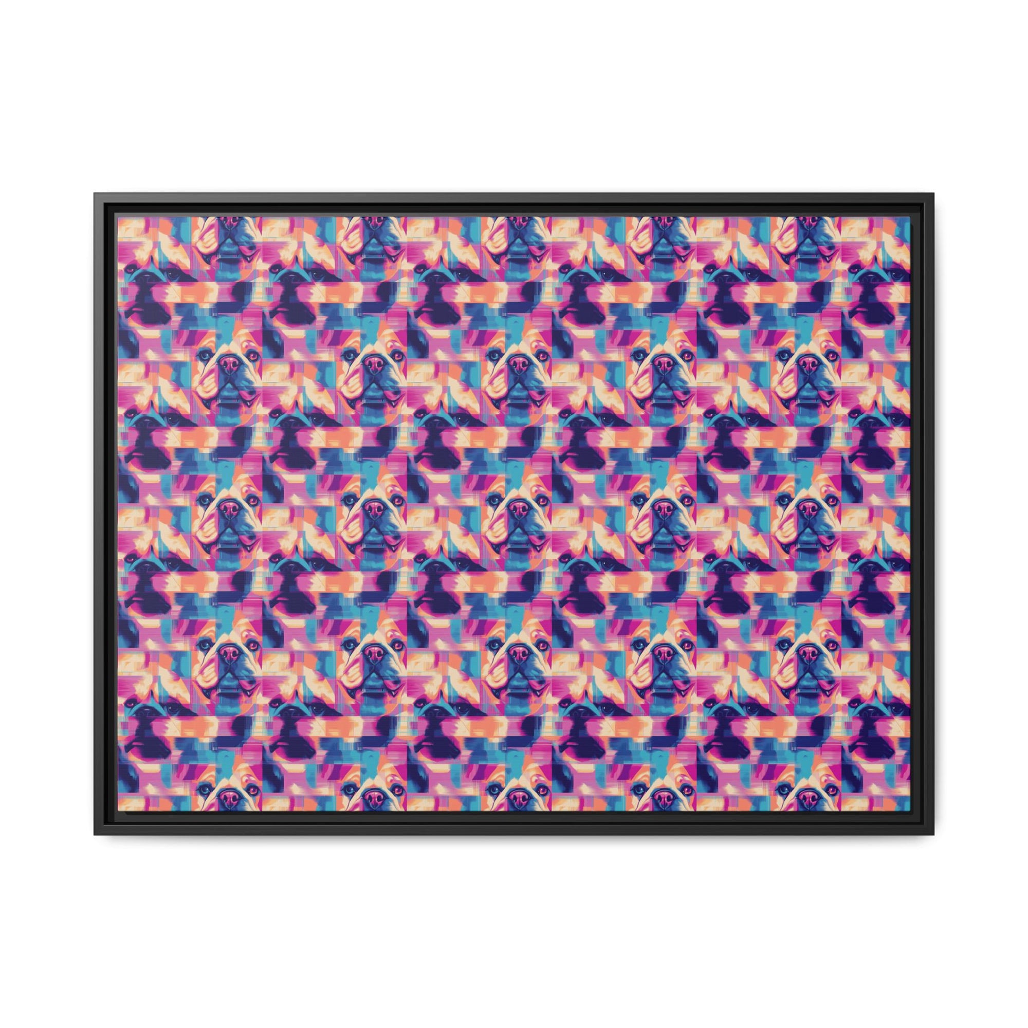 Dazzling Bulldog Chic Matte Canvas, Framed