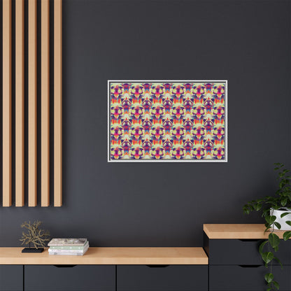 Glitchy Bulldog Blitz Matte Canvas, Framed