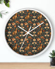 Dazzling Dachsund Blossoms & Foliage Wall Clock