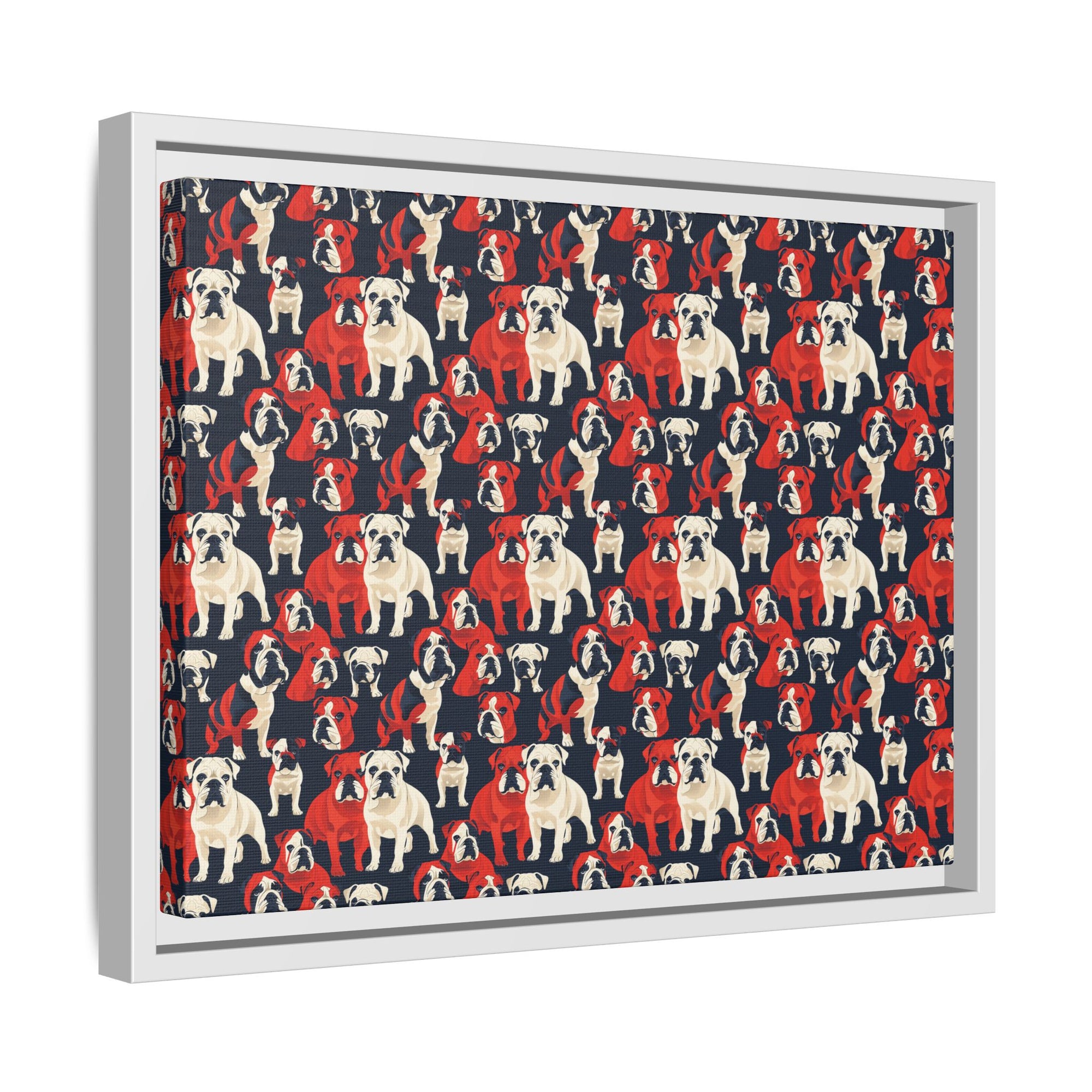 Bulldoggy Bliss Chomper Matte Canvas, Framed