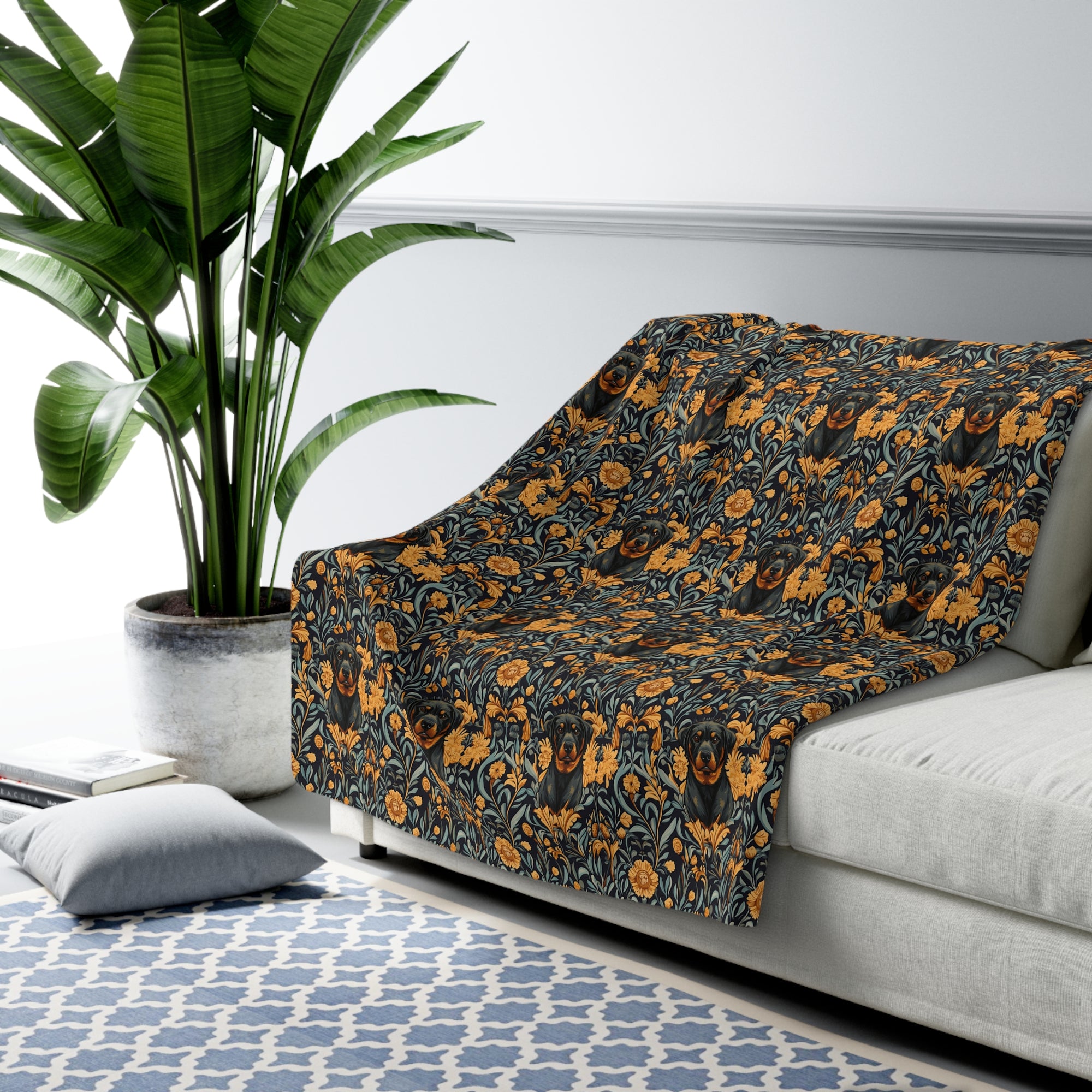 Ruffle Rottie Glamourific Sherpa Fleece Blanket
