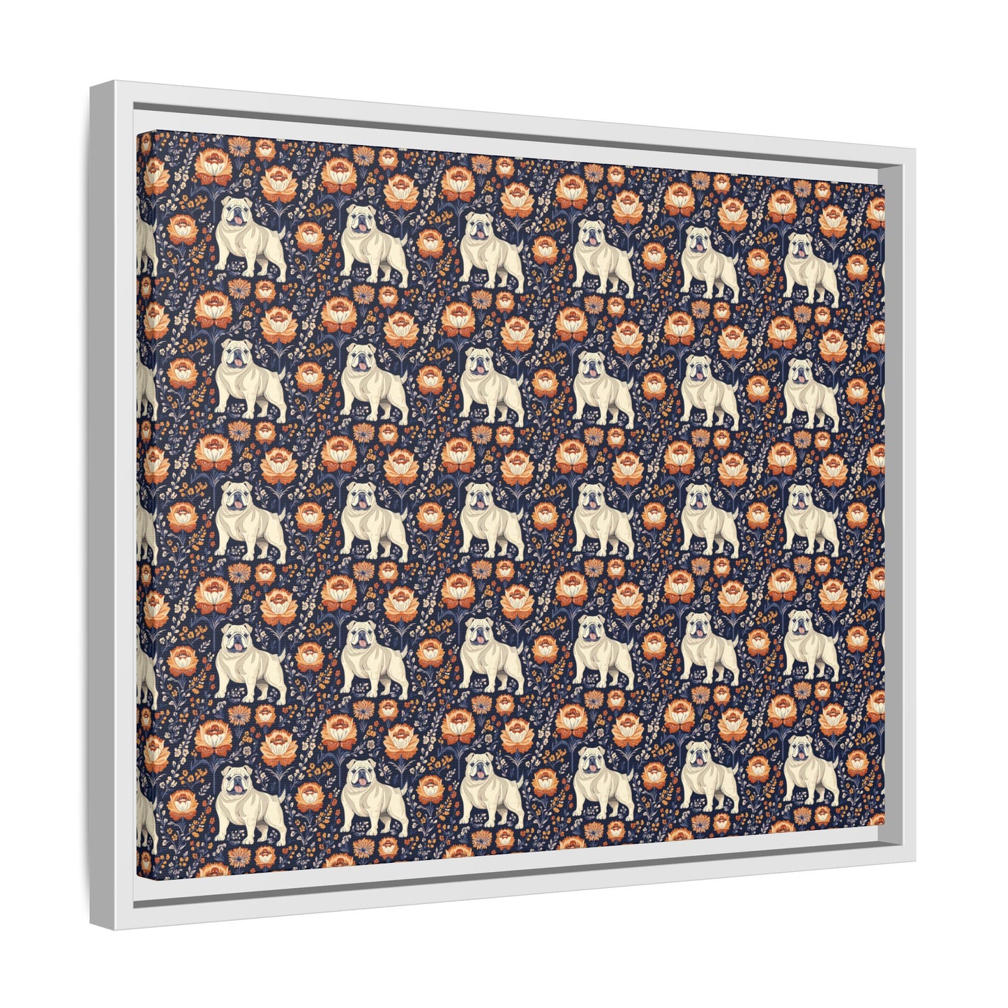 Bulldog Blossom Bonanza Matte Canvas, Framed