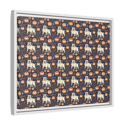 Bulldog Blossom Bonanza Matte Canvas, Framed