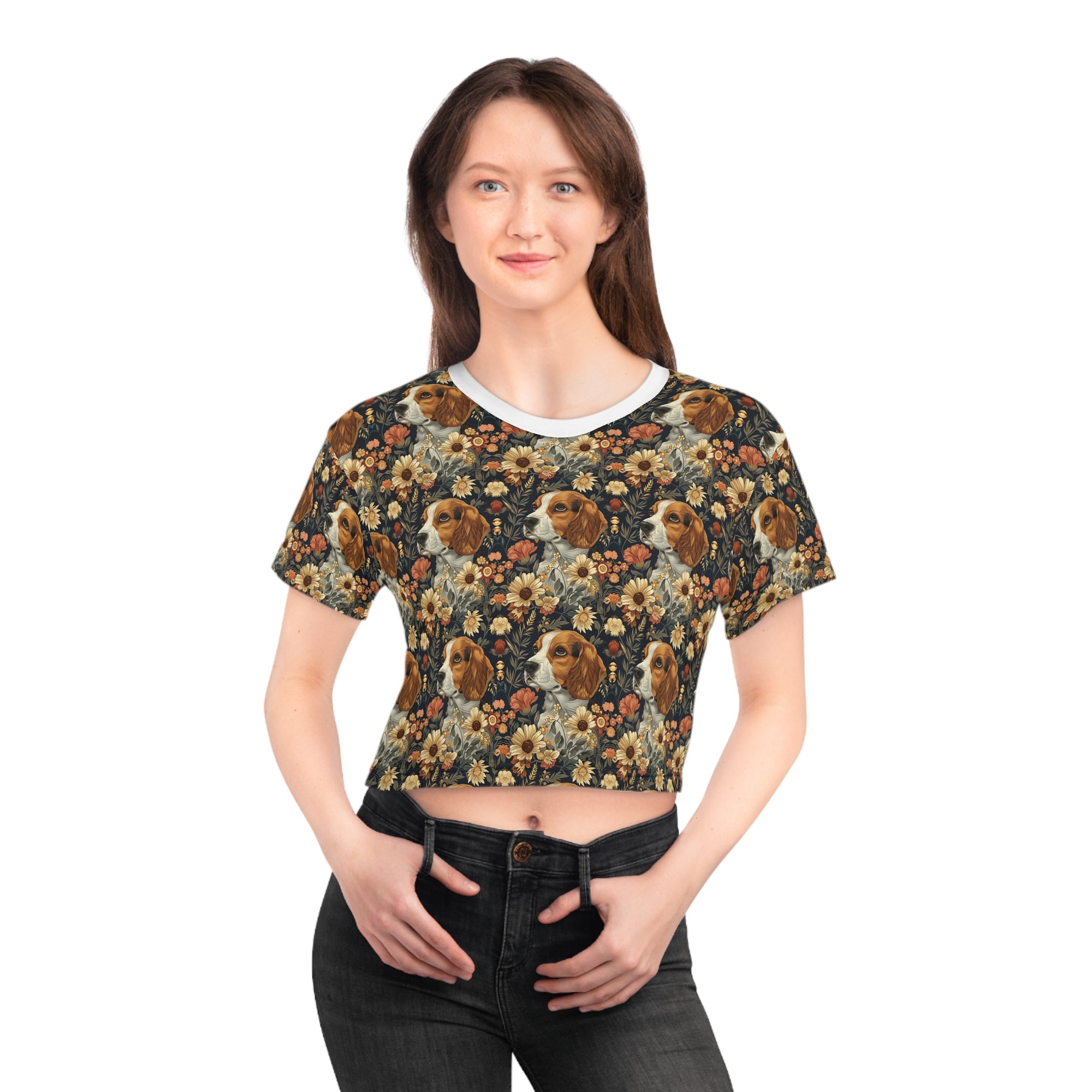 Beagle Blossoms Crop Tee