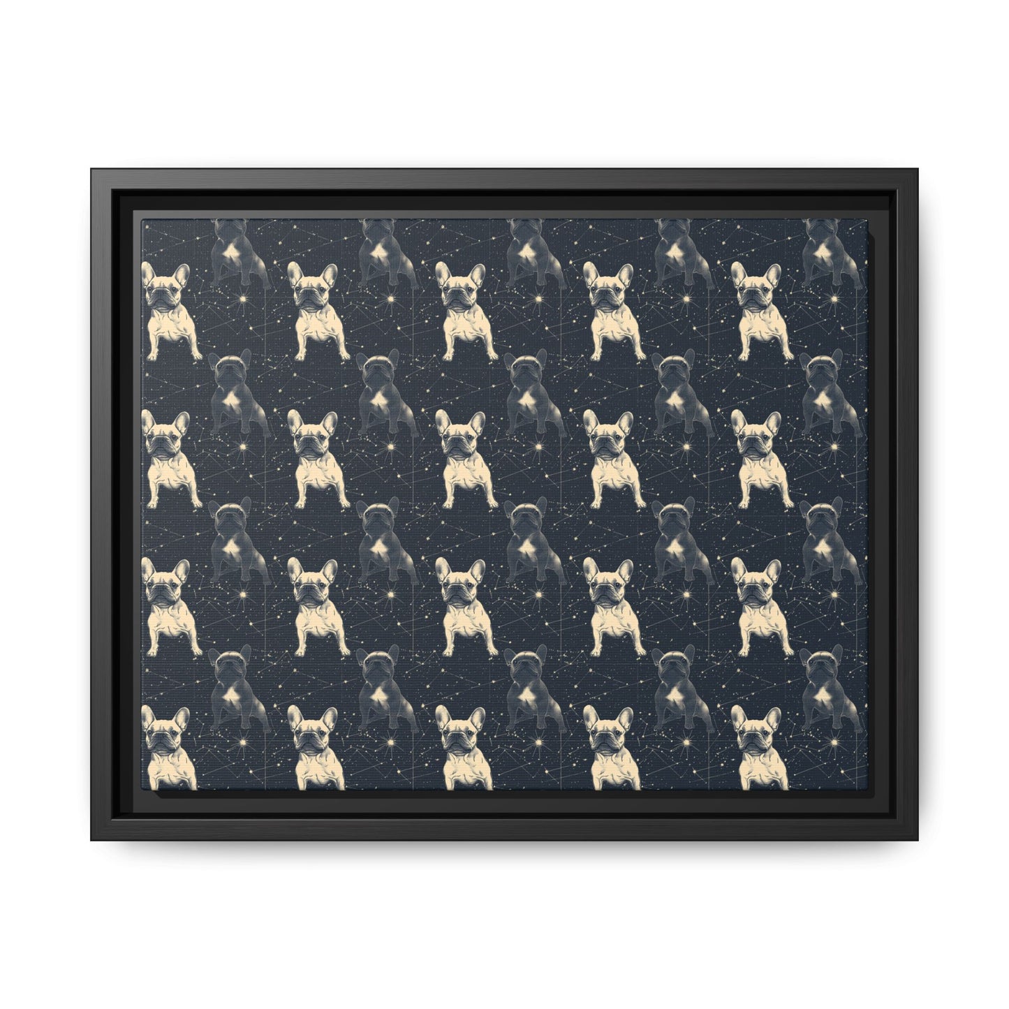 Frenchie Celestial Soar Matte Canvas, Framed