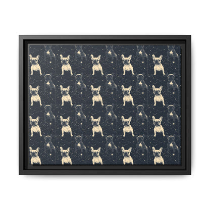 Frenchie Celestial Soar Matte Canvas, Framed