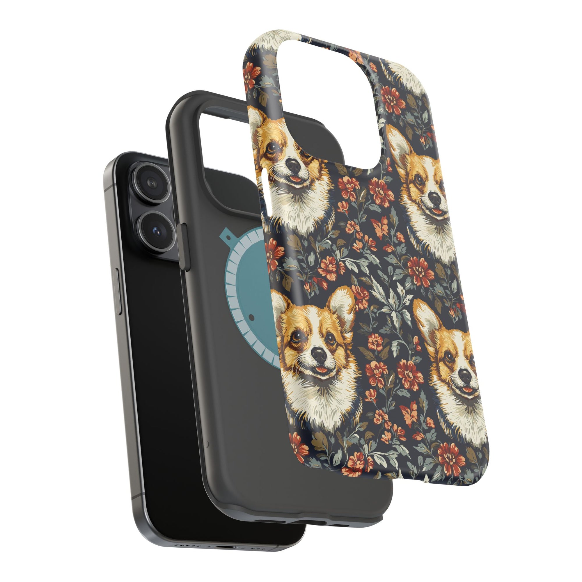 Floofy Corgi Blossom Blast Magnetic Tough Cases