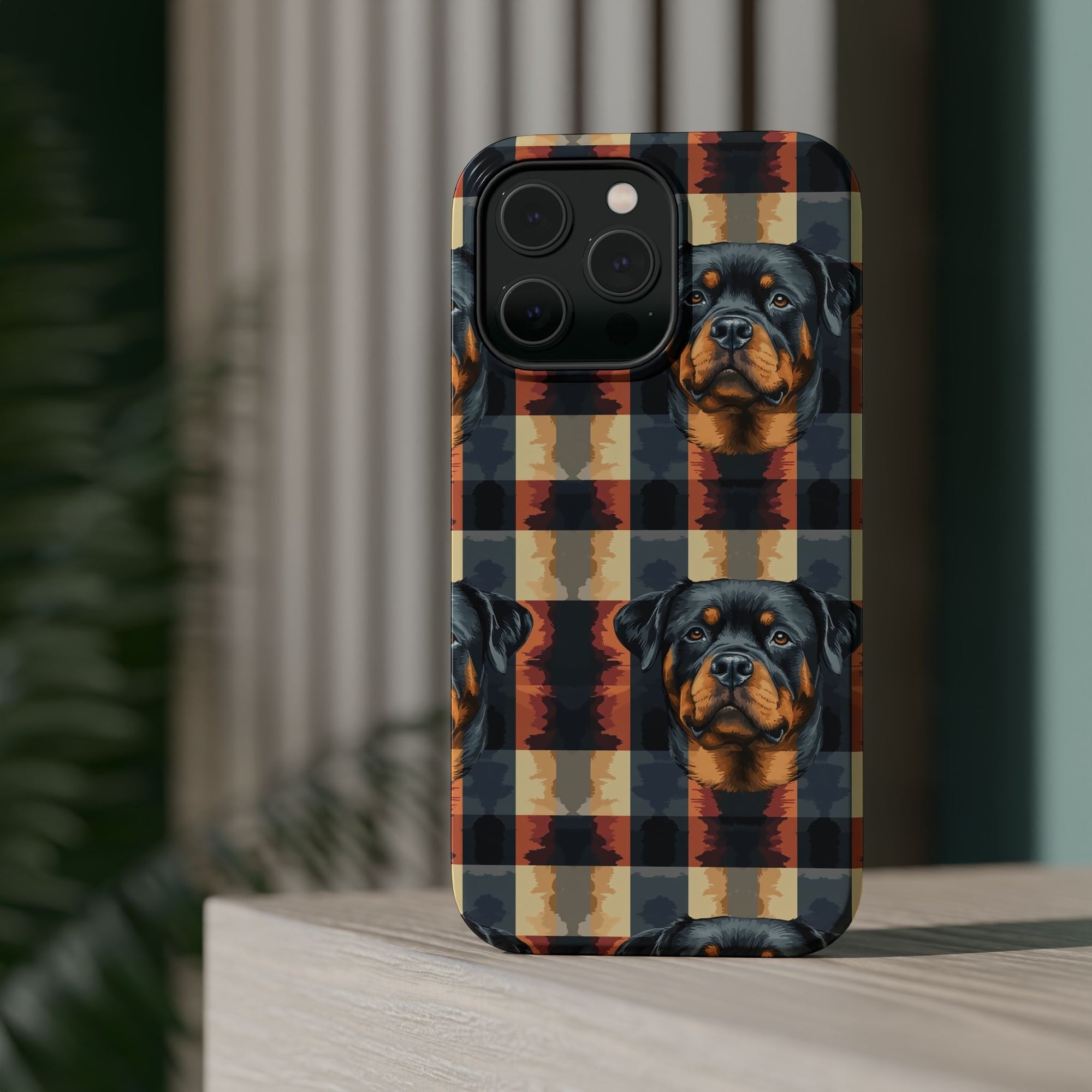 Pawsome Rottweiler Royalty Plaid Magnetic Tough Cases