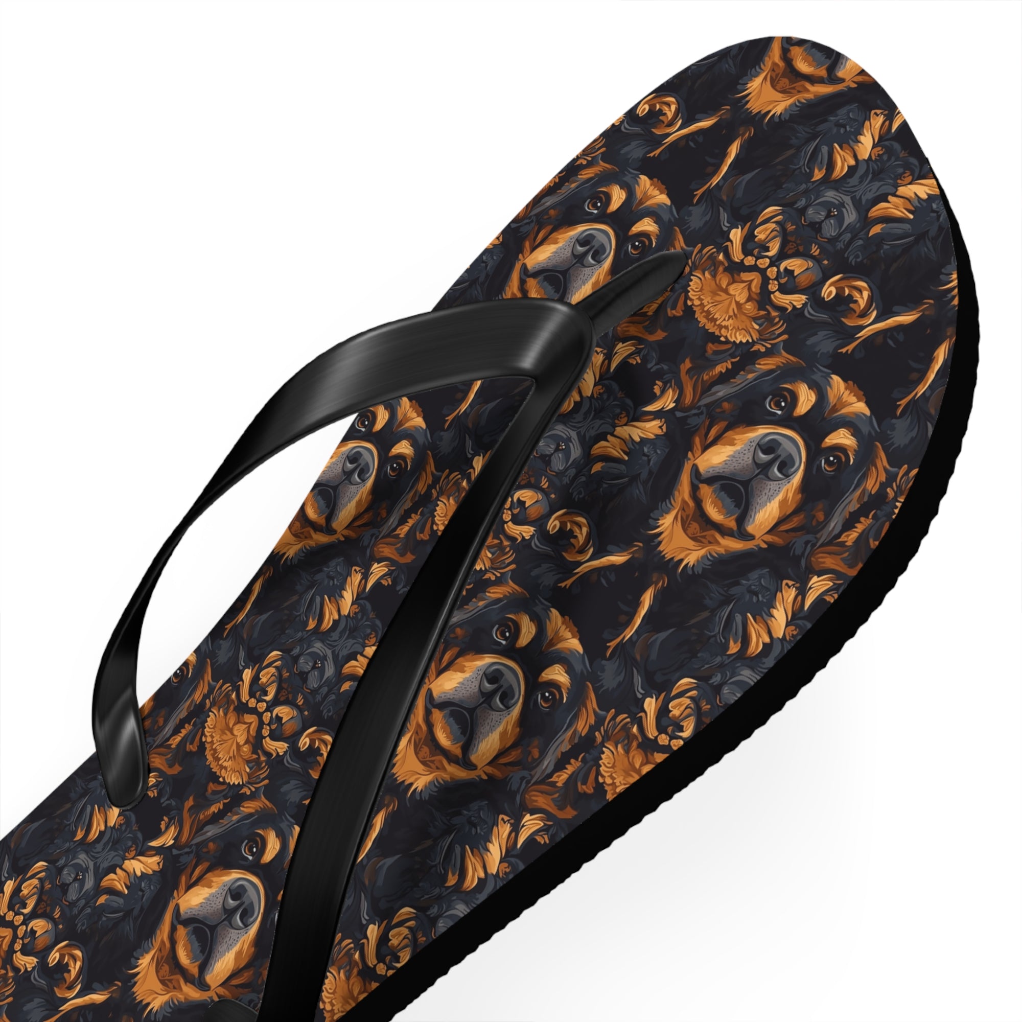 Modern Rottweiler Royalty Flip Flops