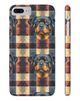 Pawsome Rottweiler Royalty Plaid Slim Phone Cases