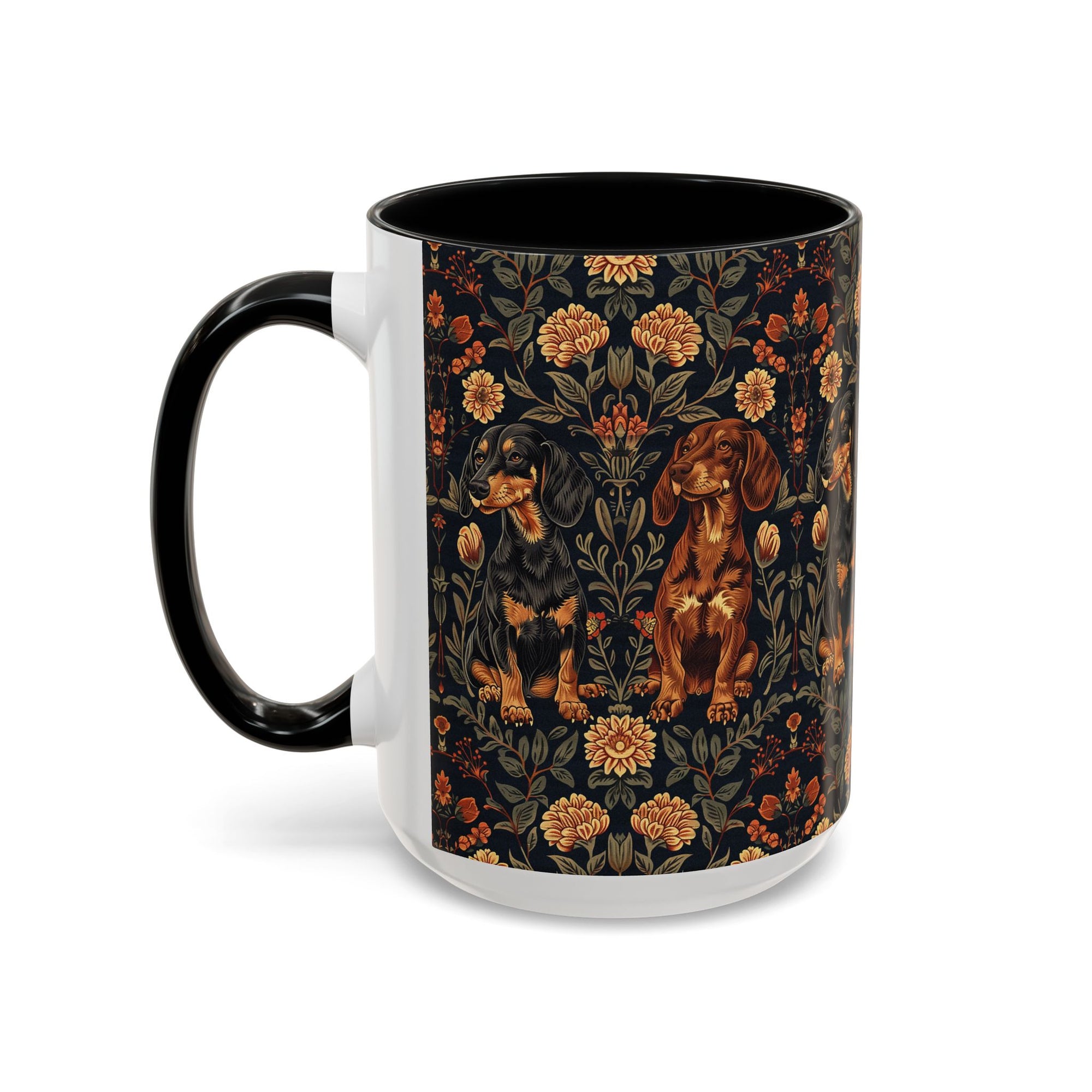 Dapper Dachshund Embroidery Elegance Accent Coffee Mug