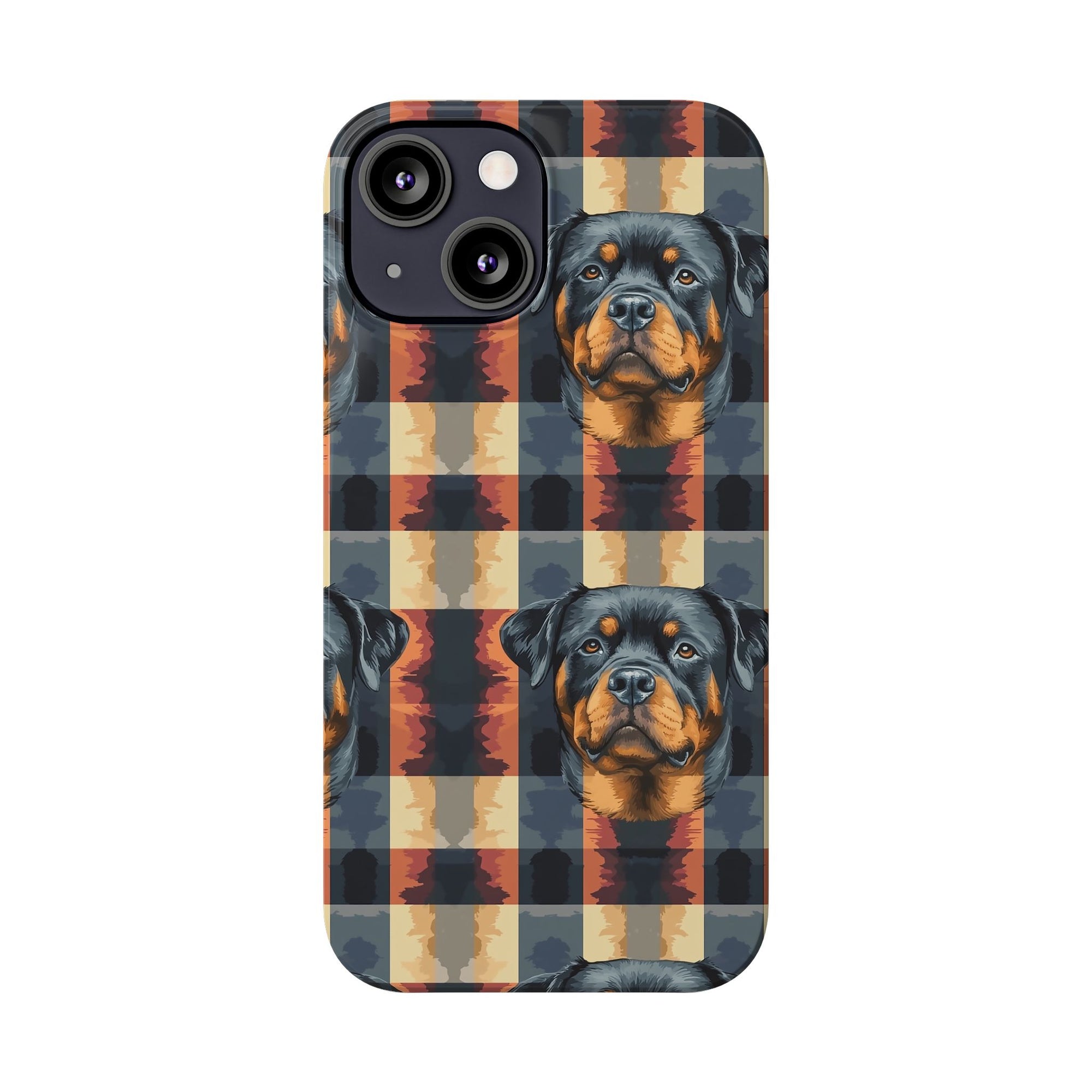 Pawsome Rottweiler Royalty Plaid Slim Phone Cases