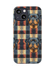 Pawsome Rottweiler Royalty Plaid Slim Phone Cases