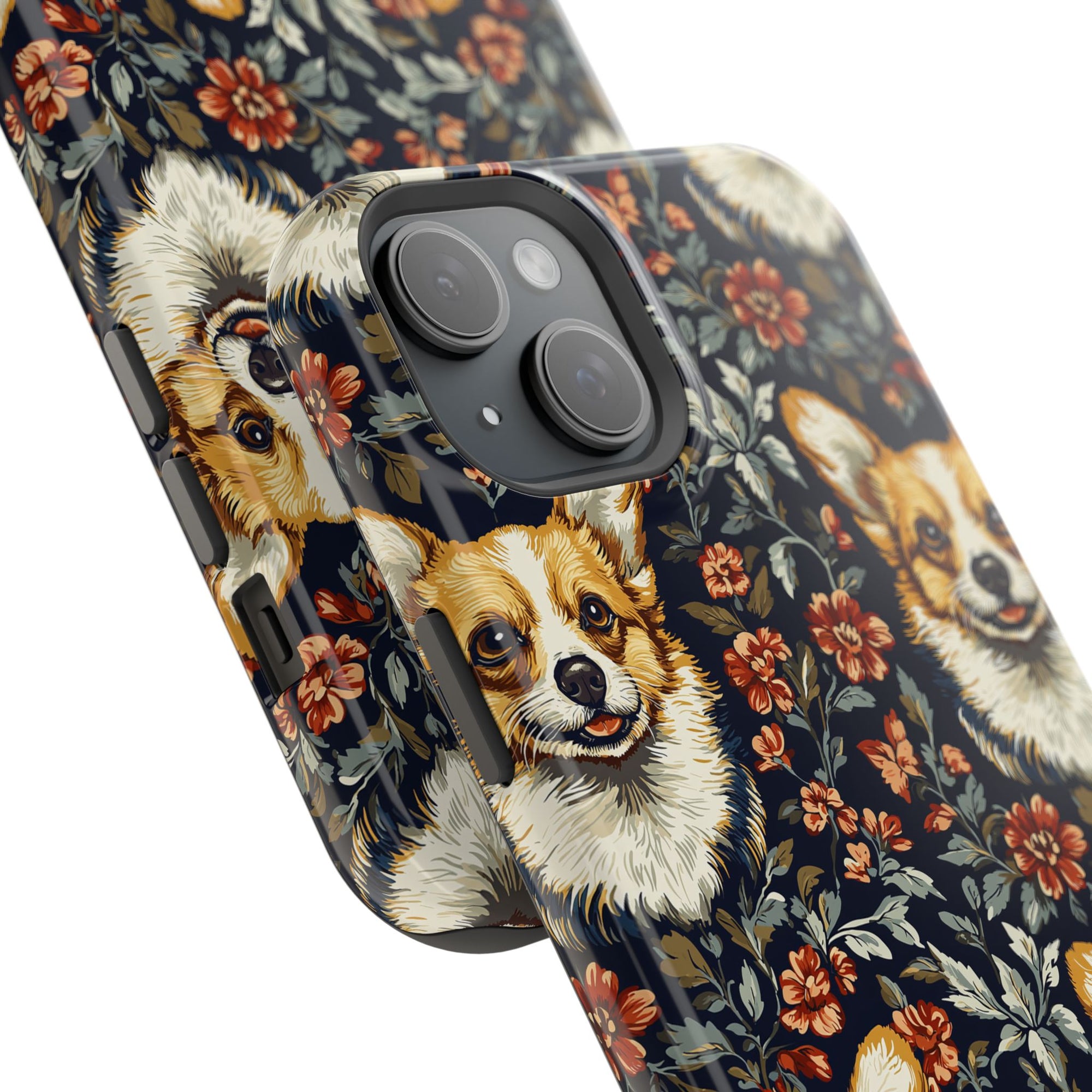 Floofy Corgi Blossom Blast Magnetic Tough Cases