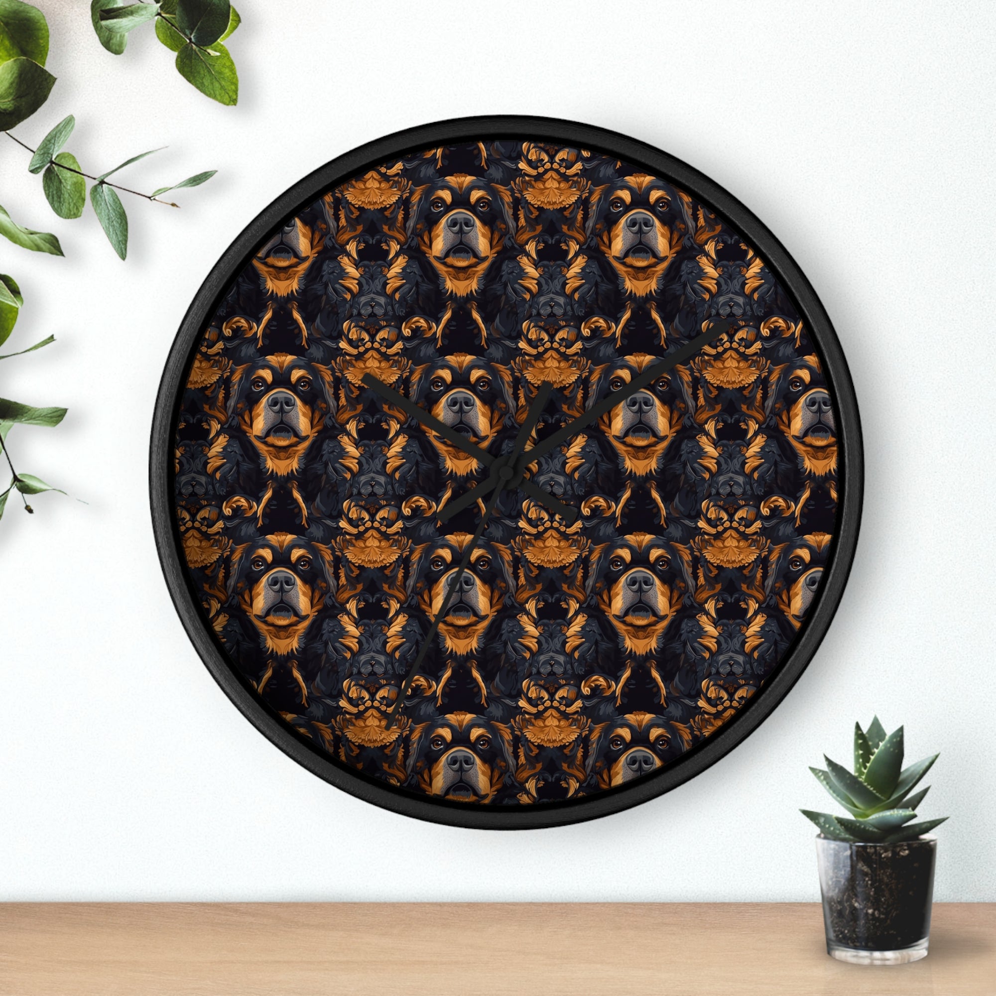 Modern Rottweiler Royalty Wall Clock