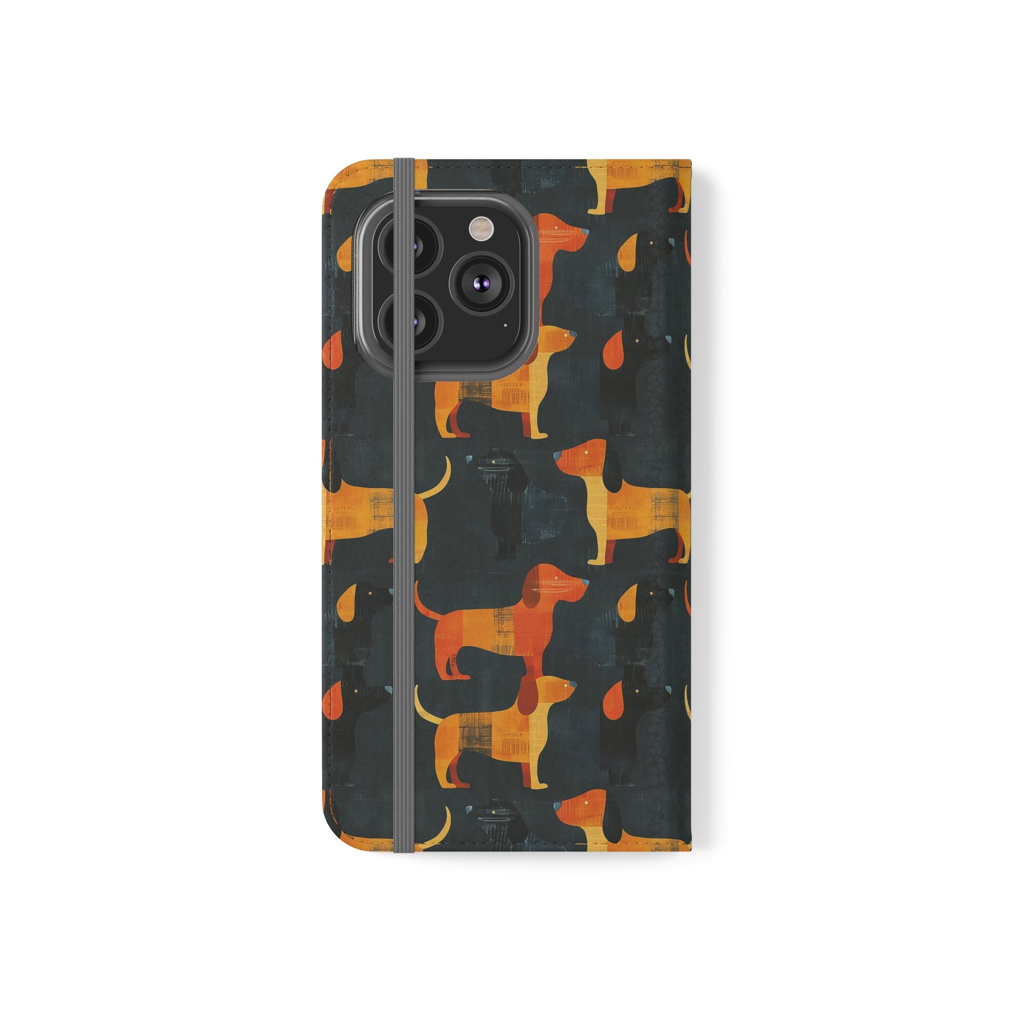 Dapper Dachshund Noir Glow Flip Cases