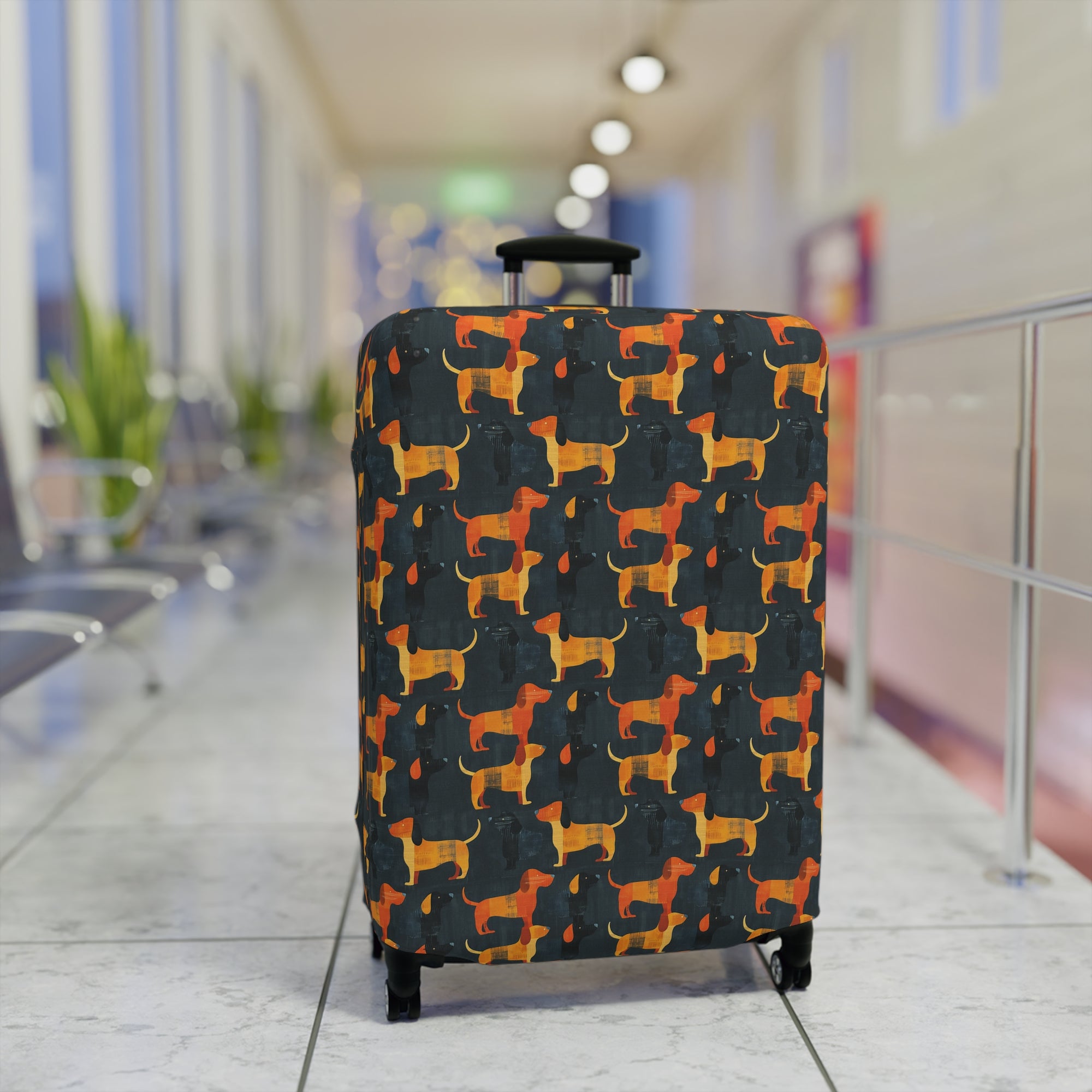 Dapper Dachshund Noir Glow Luggage Cover