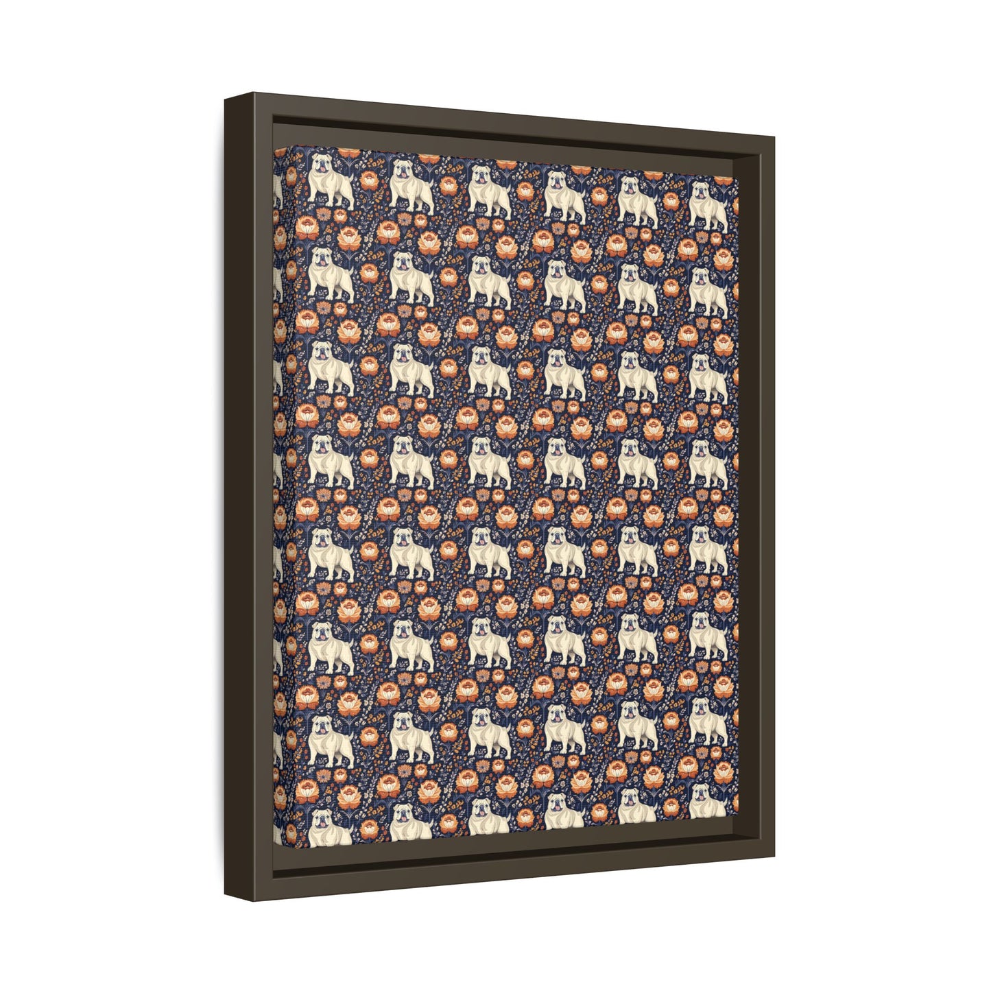 Bulldog Blossom Bonanza Matte Canvas, Framed