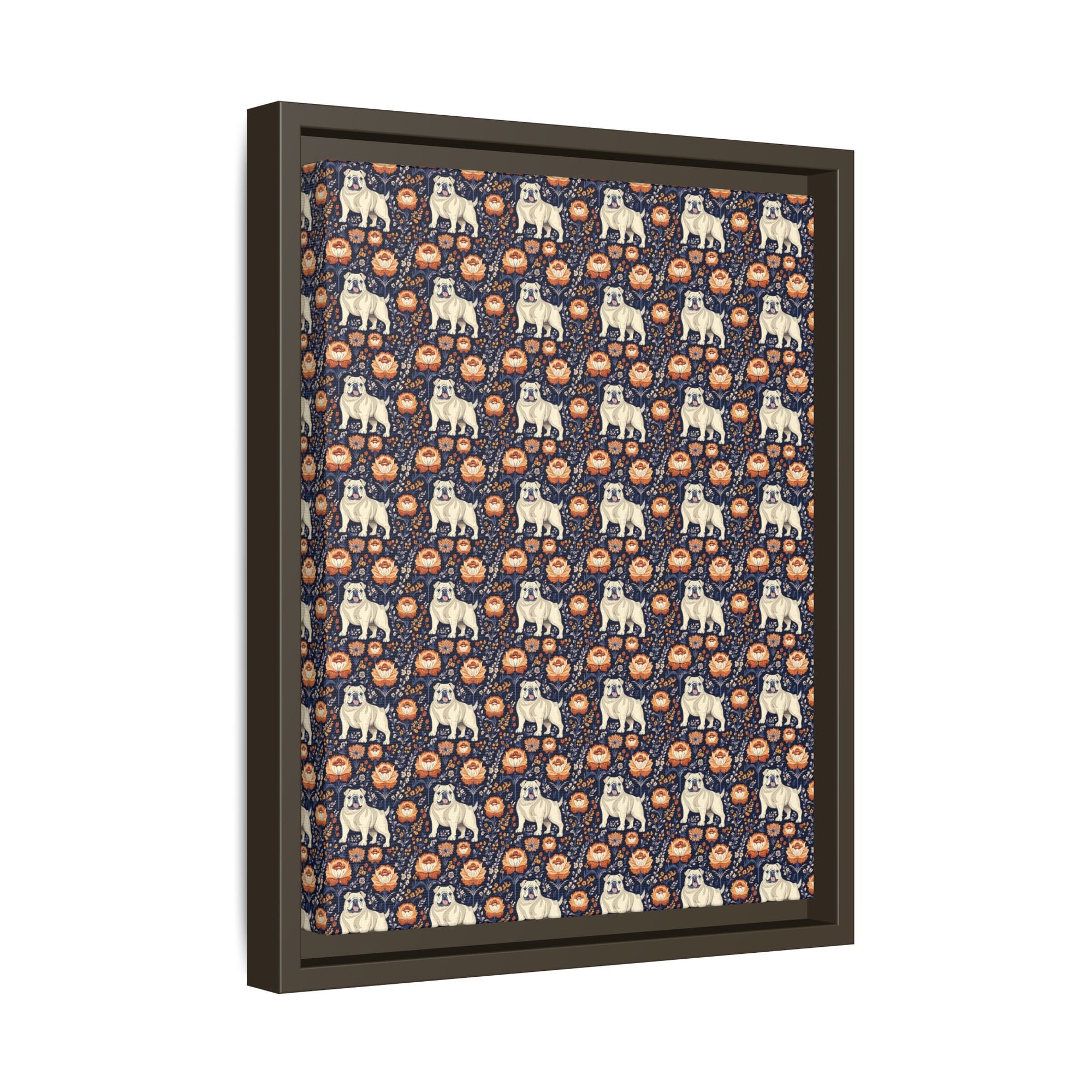 Bulldog Blossom Bonanza Matte Canvas, Framed