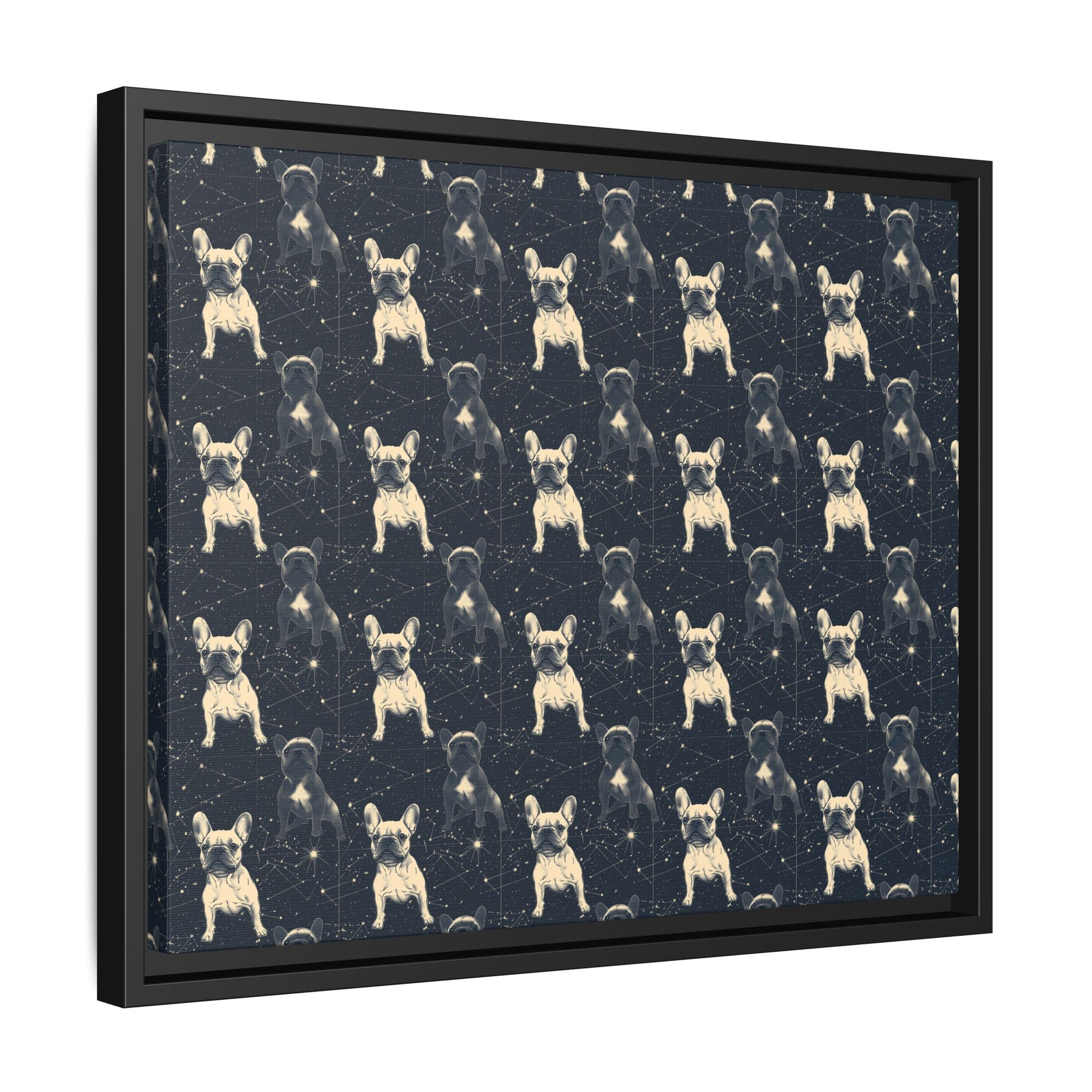 Frenchie Celestial Soar Matte Canvas, Framed